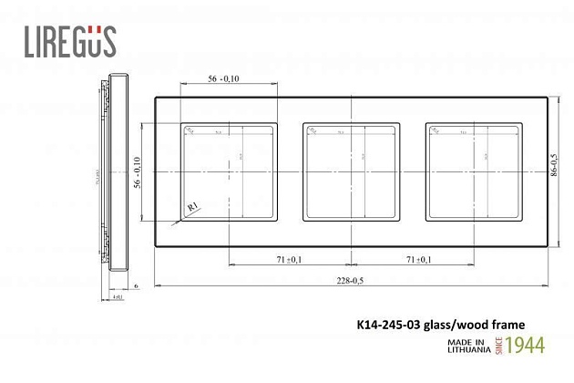 Рамка 3-постовая Liregus Epsilon сталь 28-2273 фото 2