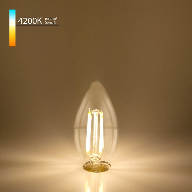Лампа светодиодная филаментная Elektrostandard E14 7W 4200K прозрачная a049116 фото 2