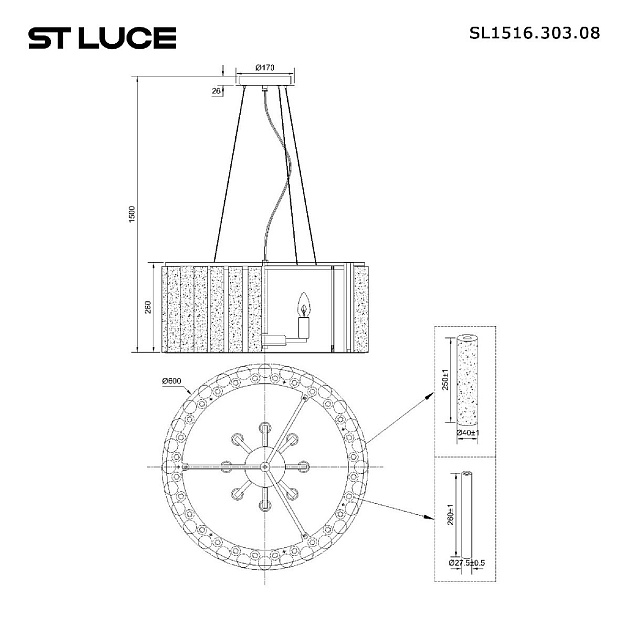 Подвесная люстра ST Luce Delight SL1516.303.08 Фото № 2