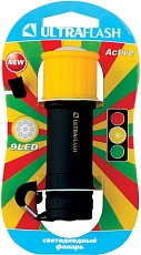 Ручной светодиодный фонарь Ultraflash Active от батареек 98х30 35 лм LED15001-B 10480 3