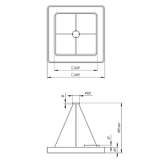 Подвесной светодиодный cветильник Geometria ЭРА Quadro SPO-162-W-40K-070 70Вт 4000К белый Б0050584 2