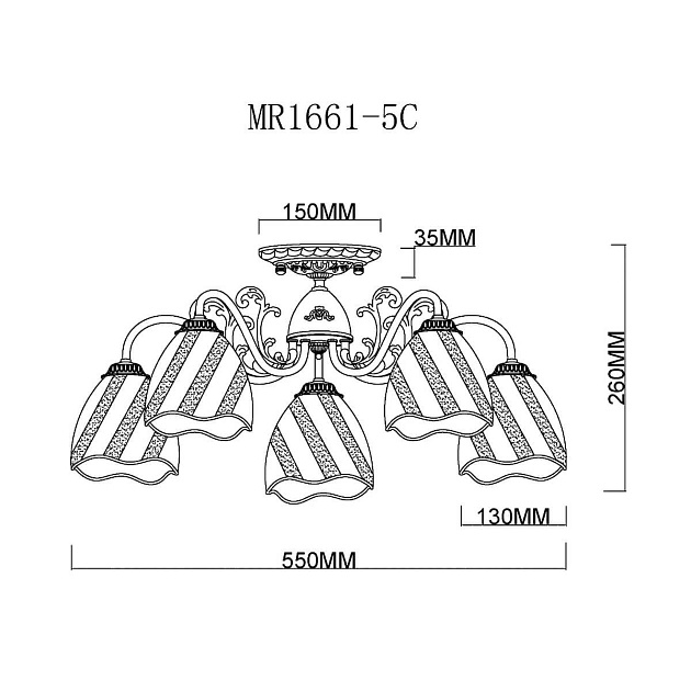 Потолочная люстра MyFar Nicole MR1661-5C Фото № 2