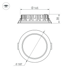 Встраиваемый светодиодный светильник Arlight MS-Mist-Built-R187-21W Warm3000 041612 1