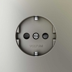 Розетка встраиваемая Voltum S70 с заземлением и защитными шторками, 16А, (шелк) VLS040204