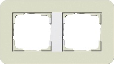 Рамка 2-постовая Gira E3 белый песочный/белый глянцевый 0212417