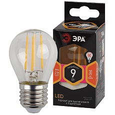 Лампа светодиодная филаментная ЭРА E27 9W 2700K прозрачная F-LED P45-9w-827-E27 Б0047023 3
