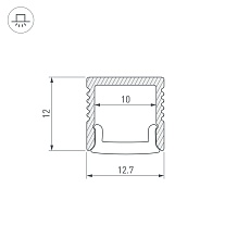 Профиль встраиваемый Arlight Fantom-Bent-W12-Side-2000 Anod 040326(1) 1