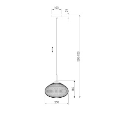 Подвесной светильник Eurosvet Gem 50263/1 серый 1