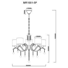 Подвесная люстра MyFar Dante MR1551-5P 1