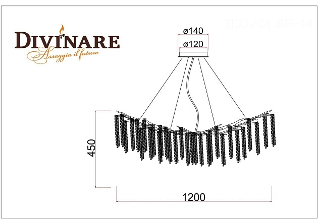 Подвесная люстра Divinare Salice 3133/01 SP-14 фото 2