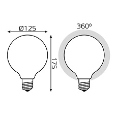 Лампа светодиодная филаментная диммируемая Gauss E27 10W 4100К матовая 187202210-D 4