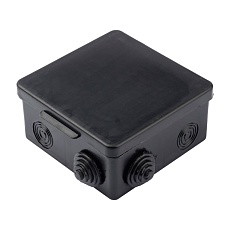 Коробка распаячная КМР-030-014 с крышкой (100х100х50), 8 мембр. вводов чёрная IP54 EKF plc-kmr-030-014-b