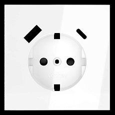Накладка для розетки с заземлением и защитными шторками с USB A+C S70 (белый глянцевый) Voltum VLS001001 1