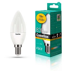 Лампа светодиодная Camelion E14 10W 3000K LED10-C35/830/E14 13559