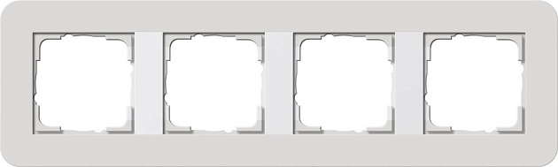 Рамка 4-постовая Gira E3 светло-серый/белый глянцевый 0214411 фото 