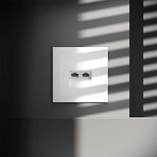 Розетка компьютерная встраиваемая Voltum S70 двойная RJ45+RJ45 кат.6, (белый матовый) VLS060202 5