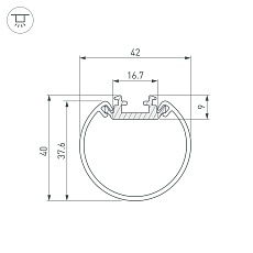 Профиль Arlight Round-D40-2000 Anod 044517 1