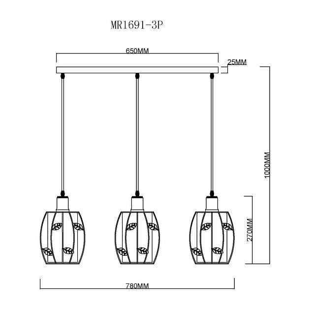 Подвесной светильник MyFar Huston MR1691-3P Фото № 2