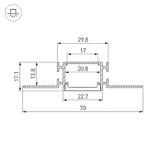 Профиль встраиваемый Arlight Fantom-Bent-W23-Top-2000 Anod 040347 1