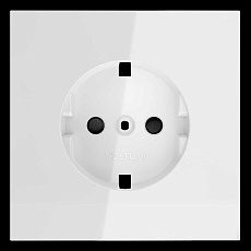 Накладка для розетки с заземлением и защитными шторками S70 (белый глянцевый) Voltum VLS000701 1