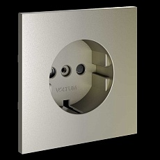 Накладка для розетки с заземлением и защитными шторками S70 (шелк) Voltum VLS000704