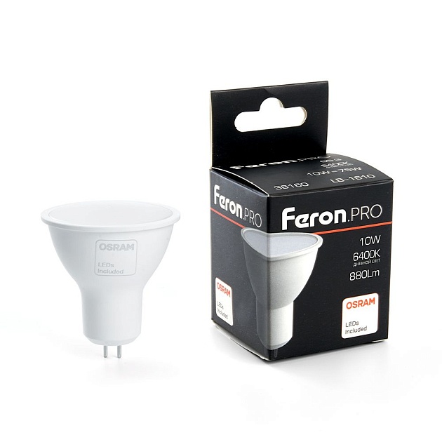 Лампа светодиодная Feron G5.3 10W 6400K матовая LB-1610 38160 фото 