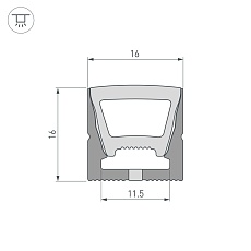 Профиль Arlight WPH-Flex-1616-Top-S11-5M Black 045759 1