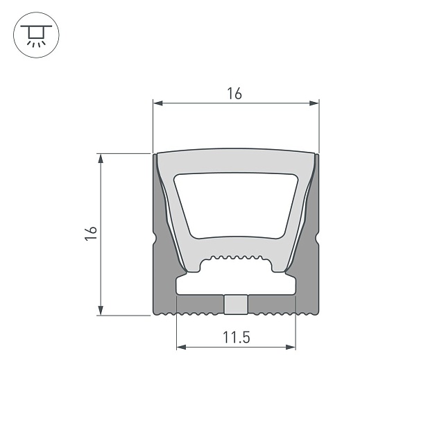 Профиль Arlight WPH-Flex-1616-Top-S11-5M Black 045759 фото 2