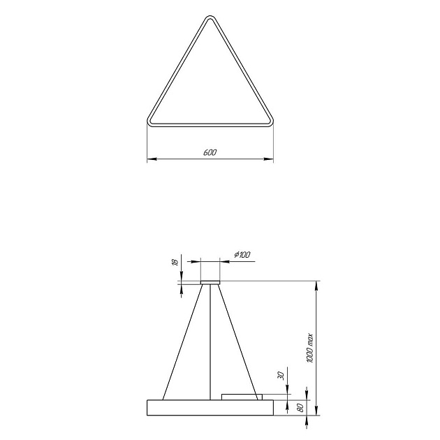 Подвесной светодиодный cветильник Geometria ЭРА Delta SPO-151-B-40K-030 30Вт 4000К черный Б0050575 фото 2