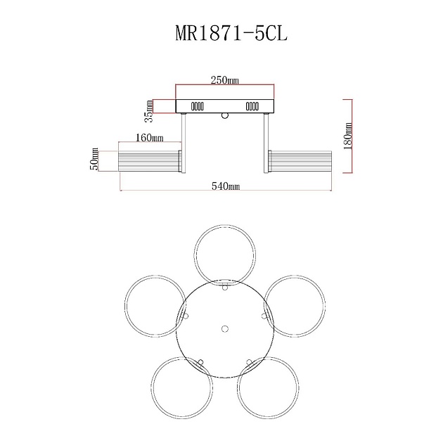 Потолочная светодиодная люстра MyFar Vinsent MR1871-5CL Фото № 2