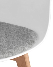 Стул Stool Group LIBRA белый с подушкой деревян. ножки 8320F WHITE+LIGHT GREY 1