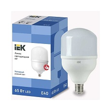 Лампа светодиодная сверхмощная IEK E40 65W 6500K матовая LLE-HP-65-230-65-E40