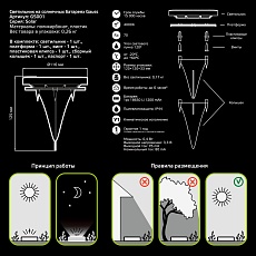Светильник на солнечных батареях Gauss Solar GS001 3