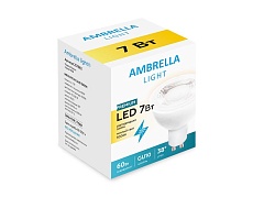 Лампа светодиодная Ambrella light GU10 7W 3000K белая 207863 3