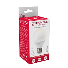 Лампа светодиодная Thomson E27 10W 3000K шар матовая TH-B2041 3