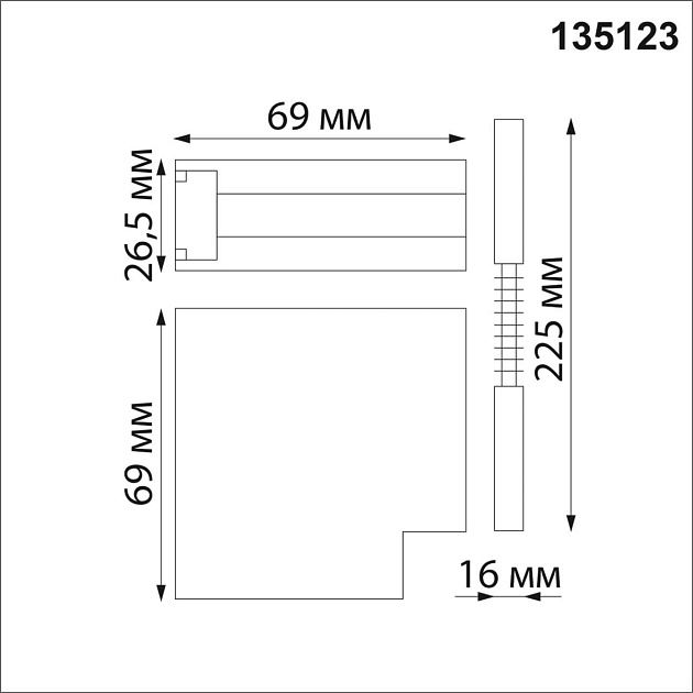 Коннектор Г-образный для низковольтного шинопровода Novotech Shino Flum 135123 Фото № 4