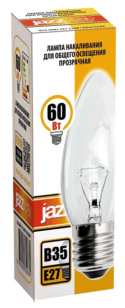 Лампа накаливания Jazzway E27 60W 2700K прозрачная 3320331 фото 2