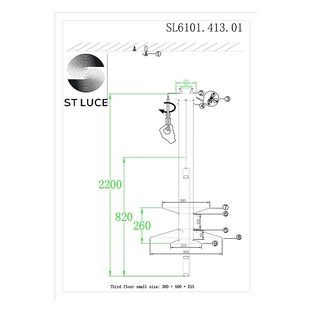Подвесной светодиодный светильник ST Luce Isola SL6101.413.01 фото 2