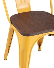 Барный стул Tolix желтый глянцевый + темное дерево YD-H440B-W LG-06 4