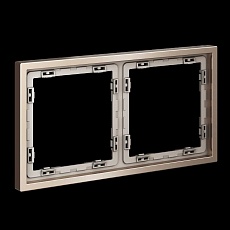 Рамка металлическая на 2 поста, S70 Metal (платина) Voltum VLSM120210 2