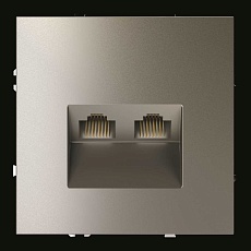 Розетка компьютерная встраиваемая Voltum S70 двойная RJ45+RJ45 кат.6, (шелк) VLS060204 5