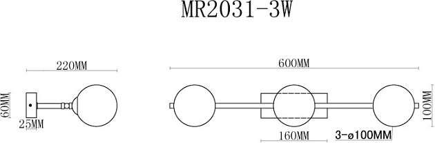 Бра MyFar Valency MR2031-3W Фото № 2