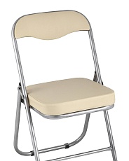 Складной стул Stool Group ДЖОН каркас металлик обивка экокожа кремовая RS04K-906-05 5
