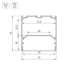 Профиль Arlight Line-S-7575-2500 Anod 041853 1