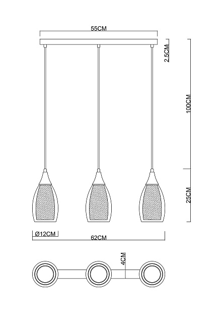 Подвесной светильник Arte Lamp Barry A7951SP-3BK Фото № 2