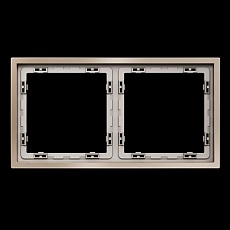 Рамка металлическая на 2 поста, S70 Metal (платина) Voltum VLSM120210 1