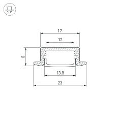 Профиль Arlight Line-2308-F-2000 Anod Olive Grey 038440 1