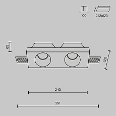 Встраиваемый светильник Maytoni Technical Gyps Modern DL002-WW-02-W 1