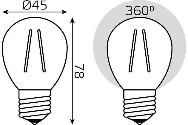 Лампа светодиодная филаментная Gauss E27 13W 2700K прозрачная 105802113 фото 2