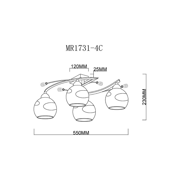 Потолочная люстра MyFar Stella MR1731-4C Фото № 2